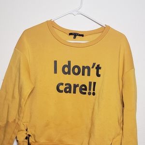 Yellow cropped sweatshirt